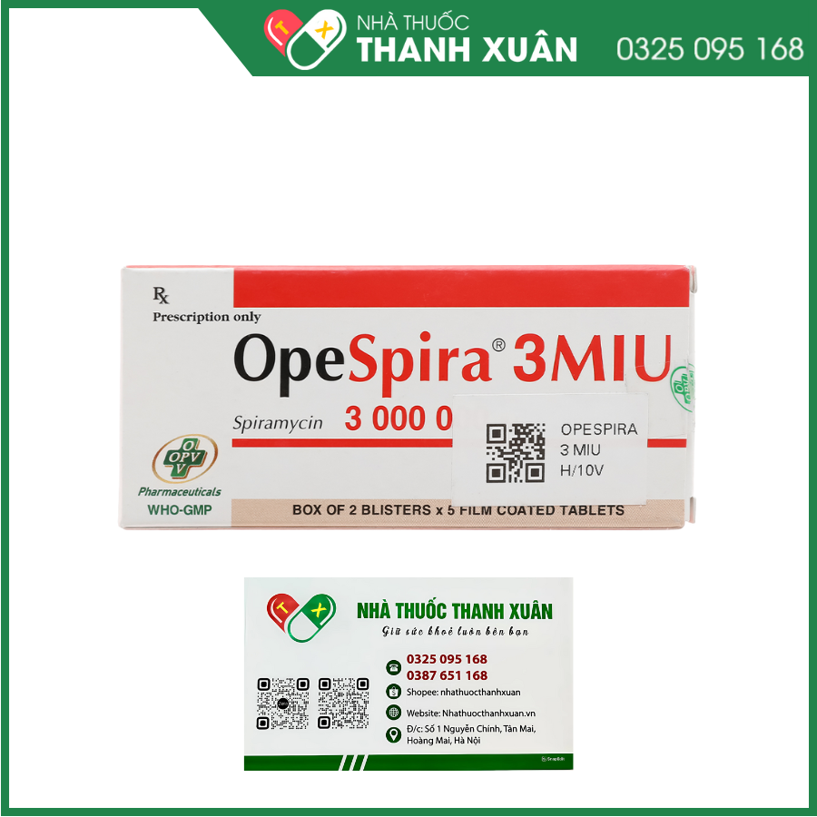 Thuốc OpeSpira 3MIU điều trị nhiễm khuẩn do vi khuẩn nhạy cảm gây ra
